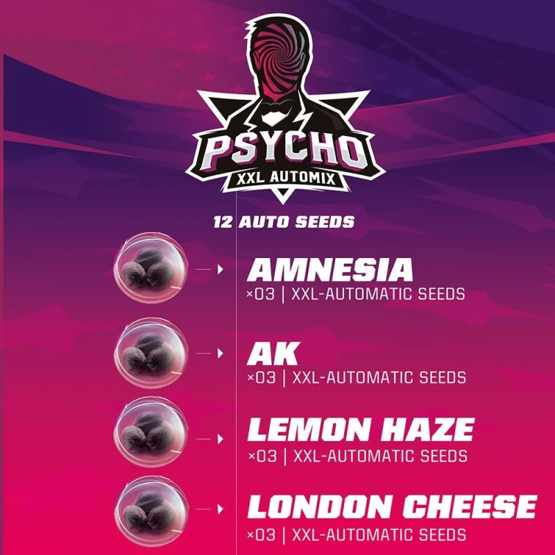 Sementes de Cannabis Mixes Psycho XXL Automix | BSF Seeds Brasil | Compre Agora